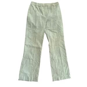 St. John Sport Brown & Tan Cotton Linen Blend Wide Leg Shimmer Pants Size 6